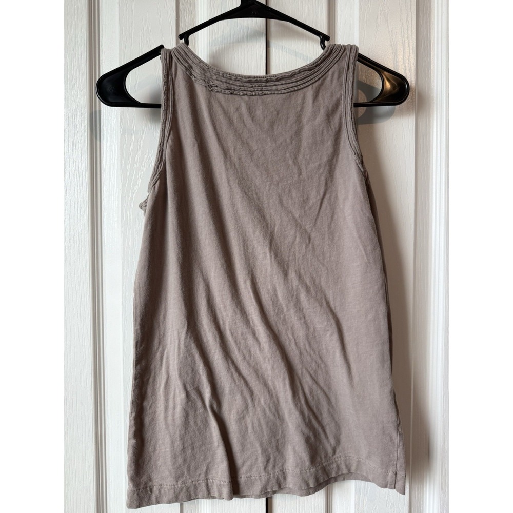 Eddie Bauer Women's Floral Tank Top – Size Small – Brown & Pink Embroidered Trim - Picture 2 of 4